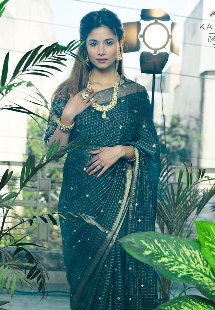 Pure Tissue with zari border saree