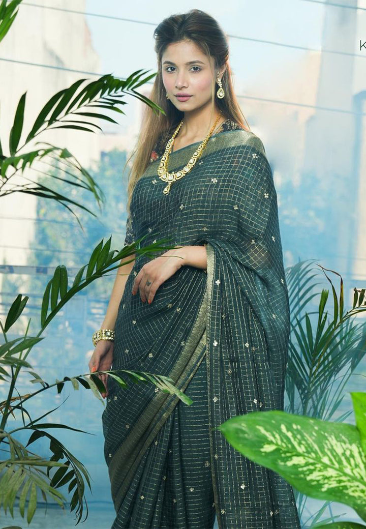 Pure Tissue with zari border saree