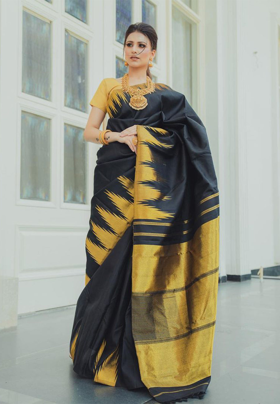 Pure Silk, Sanjeev Aram Saree, 1gm Fine Zari, Temple Border